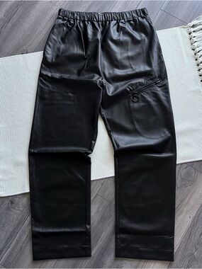 Opening Ceremony Black Faux Leather Men’s Track Pants
